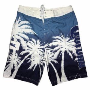 Corona Palms Blue & White Board Shorts Swim Trunks Size XL
